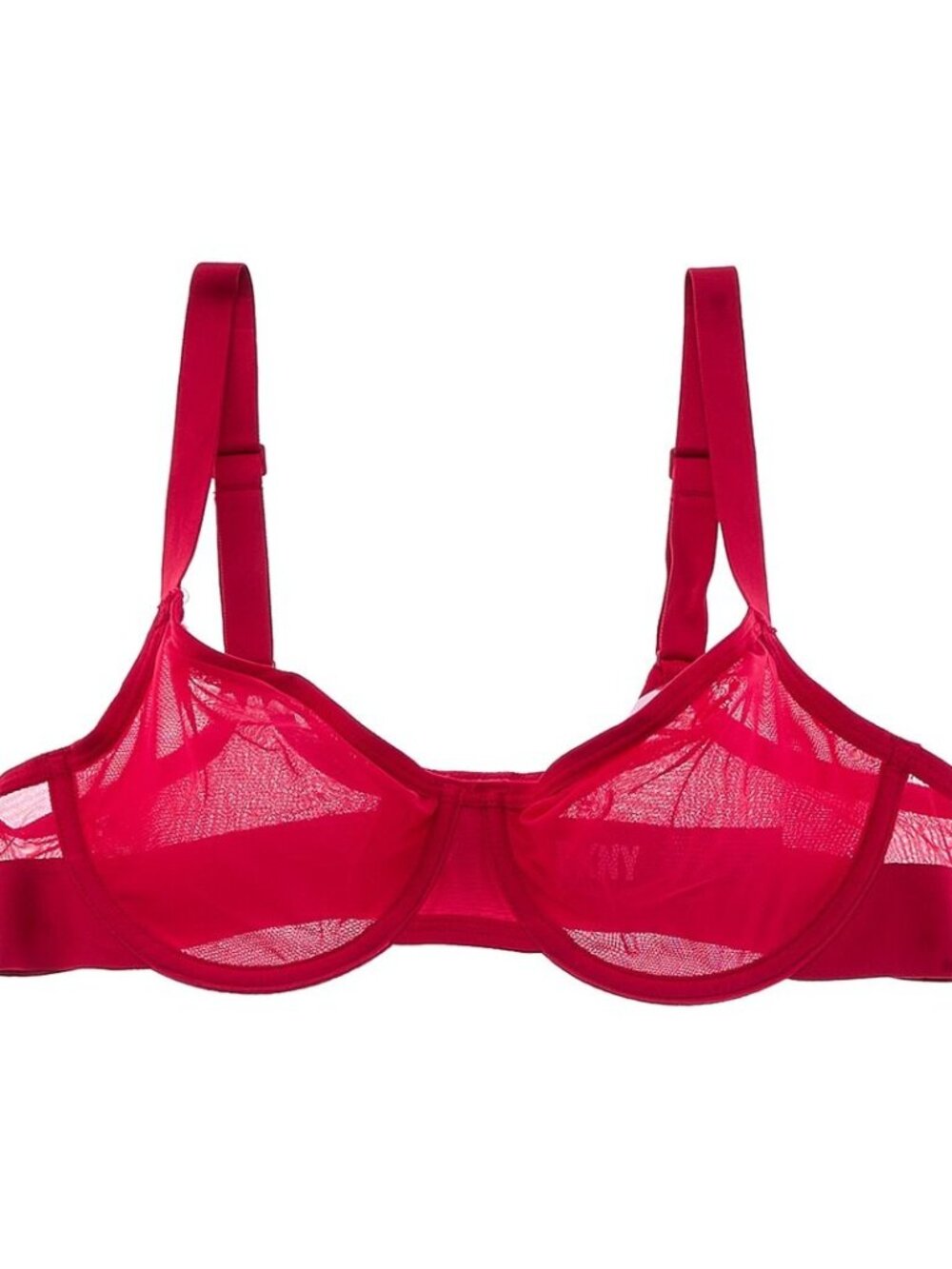 #2055 DKNY Womens Sheers Unlined Demi Bra  Red